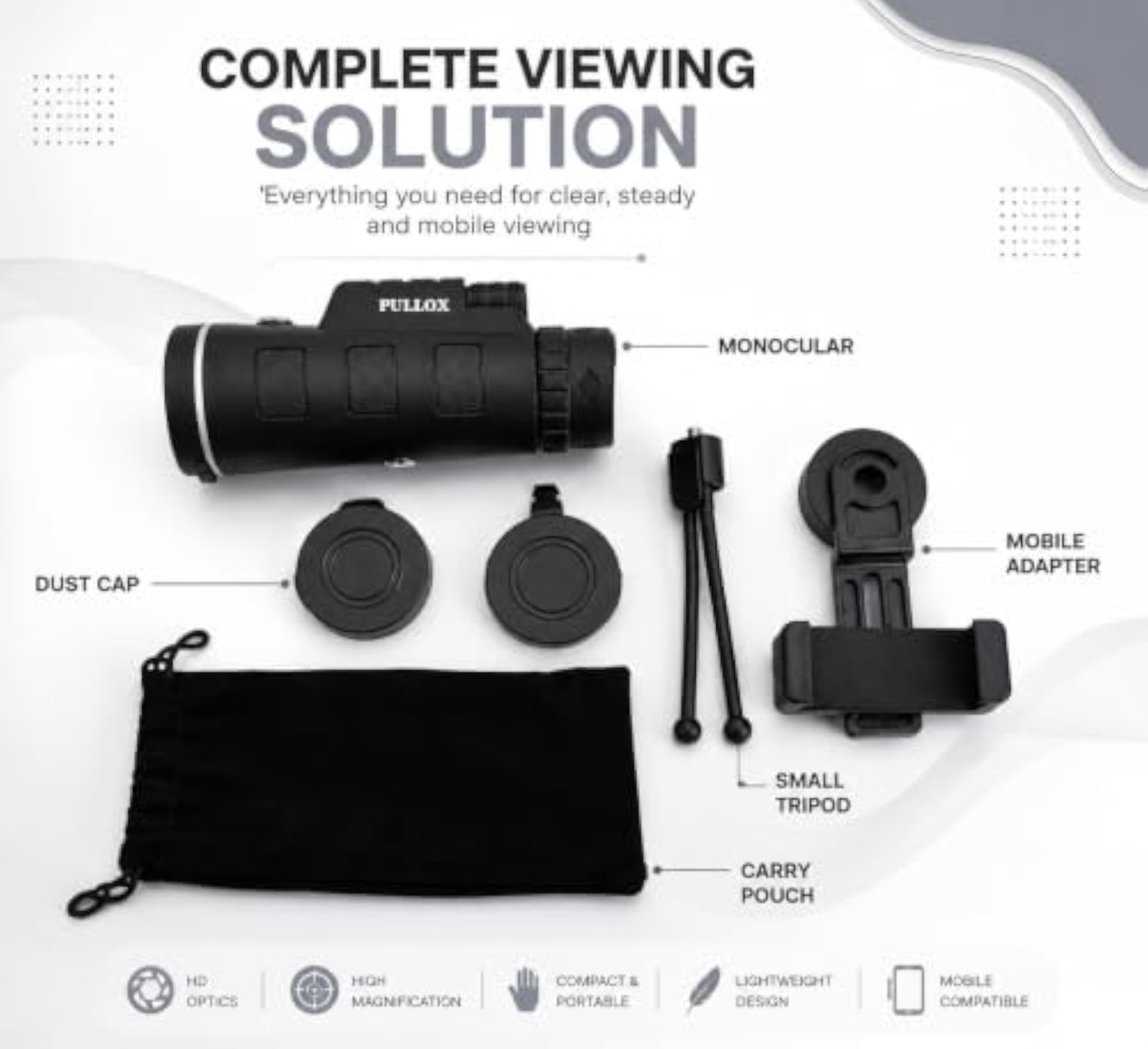 40X60 Magnification Zoom HD Monocular for Adults and Children
